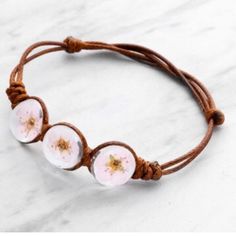 Bracelet Brown Adjustable Flower Bracelet, Adjustable Brown Jewelry For Spring, Casual Flower Bracelets For Gifts, Casual Flower-shaped Bracelets For Gifts, Brown Floral Jewelry For Spring, Brown Flower-shaped Jewelry For Spring, Brown Flower-shaped Spring Jewelry, Brown Jewelry For Spring Gift, Spring Brown Jewelry Gift