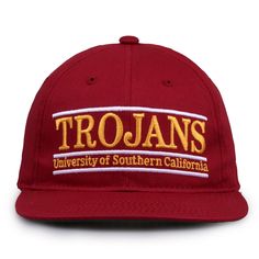 USC hat Retro Bar Design, Retro Bar, University Of Southern California, School Shopping, Bar Design, Kelly Green, Embroidered Design, College Football, Cotton Twill