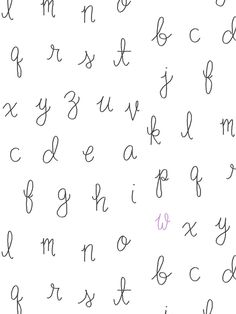 the letters and numbers are written in cursive handwriting