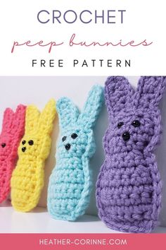 The free pattern for my Crochet Peep Bunny is available here on my blog! These are quick and easy to whip up and make the perfect addition to an Easter Basket or strung together as an adorable festive garland! Crochet Peep, Crochet Rabbit Free Pattern, Easter Crochet Patterns Free, Peep Bunny, Large Crochet Hooks, Crochet Bunny Pattern, Easter Crochet Patterns, Crochet Decrease, Bunny Crochet