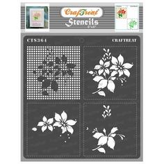 the crafter's workshop stencil set is shown with four different designs