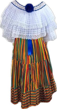 Multicolor Folk Style Ceremonial Dress, Traditional White Costume Dress, Bohemian Multicolor Costume Dress, Multicolor Bohemian Costume Dress, Traditional Multicolor Dress For Fiesta, Traditional Multicolor Fiesta Dress, Panamanian Culture, A Skirt, Traditional Dress