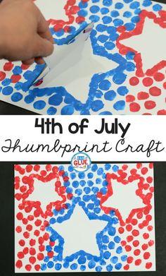 the fourth of july art project with red, white and blue stars