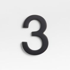 the number three is shown in black against a white background