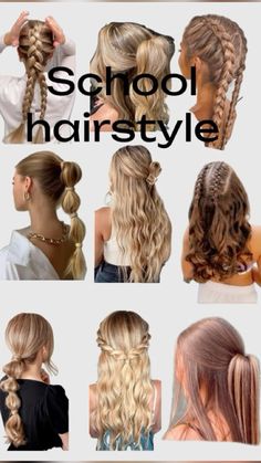 Cute Hairstyles For The First Day School, Hair Styles For 12 Year Girl, Cute Hairstyles For Middle Schoolers, Hair Styles For Teens Girl, Teen Hair Styles, Comfy Hairstyles, Middle School Hairstyles