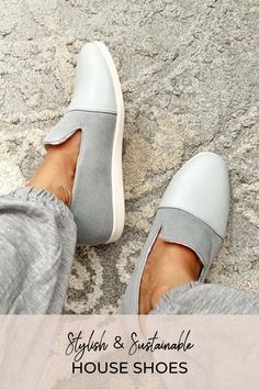 What could be better than beautiful slippers made from plant-based and recycled materials? Did we mention they're also super comfortable?! Shop the Dooeys House Shoe collection. Comfy House, Sustainable House, Beautiful Slippers, Grey Loafers, Grey House, Grey Houses, Loafers Online, Good House, Shoes Blue