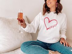 Valentine Shirts For Women, Custom Crewneck Sweatshirts, Nurses Week Gifts, Love Club, Club Sweatshirts, Crew Neck Tshirt, Club Tops