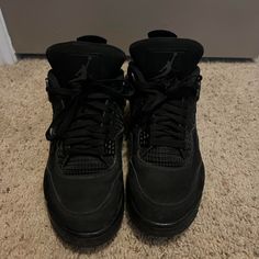 Air Jordan 4 'Black Cat' Brand New, Perfect Condition, Complete With Accessories. Size Us 12. Jordan Shoes Black, Air Jordan 4 Black Cat, Jordan Black Cat, Black Cat 4s, Bell Gardens, Jordan 4 Black, Black Jordans, Jordan 4s, Shoes Jordan