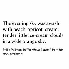 the evening sky was awashh with peach, apricot, cream tender little ice - cream clouds in a wide orange sky