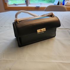 Brand New With Tags. This Bag Is 100% Authentic And Includes Authenticity Tags. Never Used, With Original Protective Foam. Can Wear As A Crossbody Or Overlap The Strap As A Shoulder Bag. Cannot Find Anywhere Else. Exclusive. 100% Cow Split Leather Approx. 4.5"H X 3.5"D X 9"L Designer Black Baguette Crossbody Bag, Designer Square Baguette Bag In Black, Designer Black Square Baguette Bag, Black Shoulder Flap Bag With Dust Bag, Black Shoulder Bag For Office With Dust Bag, Designer Black Square Flap Bag, Designer Black Box Bag For Office, Black Satchel Flap Bag With Dust Bag, Black Flap Satchel Bag With Dust Bag