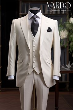 >>ORIGINAL ARTWORK AND CONTENT, PLEASE DO NOT COPY<< Men Suits, Suits For Man, Timeless Elegance Ivory Three Piece Suit for Men, Elegant Formalwear , Timeless Style for Men. Classic and Stylish Formal Wear for Men piece Wedding Suit, Double Breasted, Formal Fashion Slim Fit Suit. Description: Elevate your style with our meticulously crafted Ivory Three-Piece Suit for men, a timeless choice for weddings, formal events, and special occasions. Impeccably tailored for a modern fit, this suit exudes sophistication and charm. 🔹 Material & Craftsmanship: Designed with precision, our suit is crafted from high-quality materials, ensuring both comfort and durability. The ivory hue adds a touch of refinement, making it a versatile ensemble for various events. 🔹 Jacket, Vest & Trousers: This three-p Beige Tuxedo Suit For Groom, Beige Tuxedo Set For Business, Classic Beige Semi-formal Sets, Classic Beige Single-breasted Set, Classic Beige Sets With Suit Collar, Classic Beige Set With Suit Collar, Luxury Beige Tuxedo For Semi-formal Occasions, White Three-piece Groom Suit, Timeless Double Breasted Wedding Suit