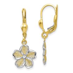 10k Yellow Gold Filigre Flower Leverback Earring at $ 158.22 only from Jewelryshopping.com Leverback Earrings, Gold Filigree, Women Diamond, Yellow Gold Earring, Gold Polish, Fine Jewellery Earrings, High Quality Jewelry, Diamond Cut, Rhodium Plated