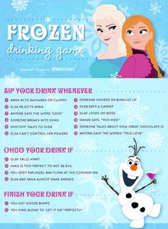 the frozen drinking game for kids