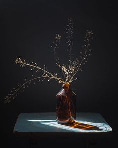 a vase filled with flowers sitting on top of a table