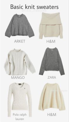 Cute knit sweaters for autumn/fall 🍂#ralphlauren #h&m #mango #sweaters #fall #autumn #autumnstyle #outfit #style #trendy #womenssweaters #girlystyle #fallbasics #basicsweaters #white #beige #grey #arket #cute #knitsweaters #cozystyle #winter #winterstyle Stile Hijab, Knit Sweaters, 가을 패션, Casual Style Outfits, Mode Inspiration