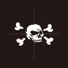 a skull and crossbones on a black background