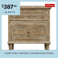 an advertisement for a night stand with the price $ 387 00 reg $ 480 00