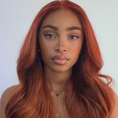 Pumpkin Spice Glueless 13x4 Frontal Lace Wig Cheveux Oranges, Ginger Hair Color, Dyed Natural Hair, Orange Hair, Hair Inspo Color, Ginger Hair, Black Girls Hairstyles, Aesthetic Hair, Hair Looks