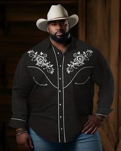 Biggmans is dedicated to High quality plus-size menswear for big and tall men,Any men's plus size style can be found on Biggmans， including two-piece suits, shirts, T-shirts, pants, shorts, sweatshirts, coats, knitted jackets, etc. Legend Series, Western Style Shirt, Black Floral Pattern, Shirt Drawing, Polo Long Sleeve, Shirt Pant Set, Big Guys, Vintage Fits, Shirts Design