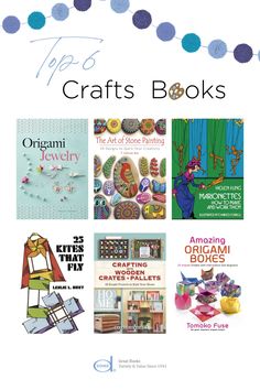 an advertisement for crafts books with pictures of different items on it and the title in blue