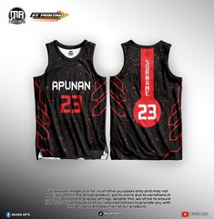 a basketball jersey with the name and number 22 on it, printed in red ink