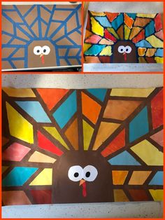 Fall Group Art Projects, Fall Kid Painting Ideas, Thanksgiving Hanging Crafts For Kids, Fall Painting Kindergarten, Tape Resist Turkey, November Craft For Kindergarten, Easy Thanksgiving Art Projects For Kids, Thanksgiving Kids Art Projects, Thanks Giving Art Projects