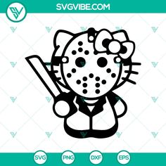 an image of a hello kitty hockey goalie svg file for cricut