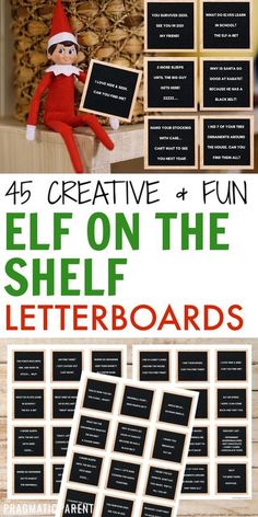 the elf on the shelf has been made into a printable letter board for christmas