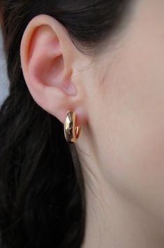 These huggie hoop earrings are made with 18 karat gold plating. This gold plating protects against wear and tear, tarnishing, and light contact with substances such as water. Closures: * Standard closures are hypoallergenic and nickel free. (For pierced ears) * Clip on closures are made of acrylic/plastic which makes for an invisible look. They are also hypoallergenic and nickel free. (For nonpierced ears) How to wear clip ons: Hold the front of earring in one hand while pulling the back away wi Clip On Hoop Earrings Gold, Classic Clip-on Huggie Earrings As Gift, Classic Small Hoop Clip-on Earrings For Gifts, Small Hoop Clip-on Huggie Earrings As Gift, Minimalist Huggie Clip-on Earrings For Gift, Minimalist Huggie Clip-on Earrings As Gift, Gift Small Hoop Clip-on Earrings Tarnish Resistant, Anniversary Clip-on Huggie Hoop Earrings, Clip-on Huggie Earrings For Gift