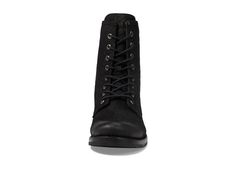 Take care of business with the Veronica Combat boot..Pebbled full-grain leather upper with a burnished finish..Classic lace-up closure..Round toe..Leather lined..Cushioned shock-absorbing leather insoles..Pull tab on back..Leather stacked heel with a rubber lug lift..Product measurements were taken using size 7.5, width B - Medium. Please note that measurements may vary by size..Measurements: Heel Height: 1 1/4 in Weight: 1 lb 1 oz Circumference: 10 1/2 in Shaft: 7 in Leather High Ankle Lace-up Boots, Formal Winter Leather Lace-up Boots, Business Lace-up Boots With Reinforced Heel, Formal Lace-up Combat Boots With Leather Sole, High Ankle Leather Lace-up Boots For Business, Leather Lace-up Combat Boots With Leather Sole, Leather Moto Boots With Laces For Winter, Snip Toe Lace-up Boots For Business In Fall, Rugged High Ankle Lace-up Boots With Leather Sole