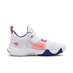 the nike zoom low is available in white, blue and orange