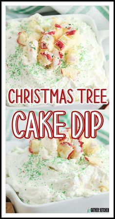 christmas tree cake dip with sprinkles on top