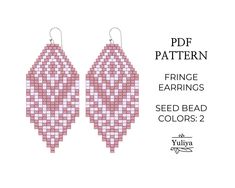 a pair of pink earrings with white squares on the front and back, in different colors