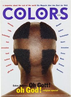 the back of a man's head with different colors on it