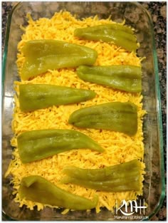 green beans and rice in a casserole dish