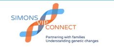 the logo for simon's vip connect is shown in blue and orange colors