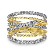 14K White-Yellow Gold Twisted Rope and Diamond Multi Row Ring Surrey Canada, Ladies Rings, Prewedding Photography, Fashion Ring, Metal Necklaces, Mixed Metals, Wedding Men, Luxury Jewelry, Rose Gold Ring