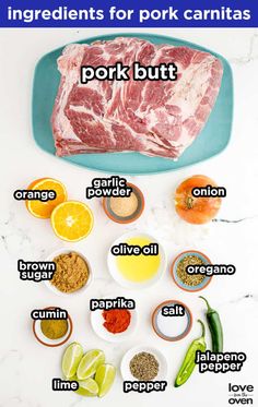 Slow Cooker Pork Carnitas • Love From The Oven Pork Roast Carnitas Crockpot, Carnitas Crockpot Recipes, Easy Carnitas Crockpot, Carnitas Marinade Pork, Mexican Carnitas Authentic, Carnitas Dinner Ideas, Pork Butts In The Crock Pot, Authentic Pork Carnitas Recipe, Mexican Pork Carnitas