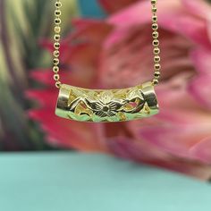 Nahuku Slider Pendant in Gold Natural Skin Tone, Curve Design, Pink Enamel, Cut Out Design, Peek A Boo, Silver Roses, Silver Rose Gold, Black Enamel, Skin Tone