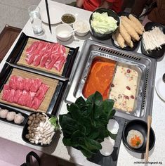 the food is prepared and ready to be eaten on the table for people to eat