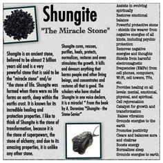 One Of The Most Powerful Healing Stones Ever Discovered. Shungite Cures, Rescues, Purifies, Heals, Protects, Normalizes, Restores And Even Stimulates The Growth. It Kills And Devours Anything That Harms People And Other Living Beings, And Concentrates And Restores All That Is Good. The Scholars Who Have Studied Shungite In One Voice Declare, It Is A Miracle! " From The Book By A. Doronina "Shungite - The Stone-Savior" Healing Stones And Crystals, Shungite Stones, Crystals Jewelry, Crystals Healing Properties, Spiritual Crystals, Gemstone Meanings, Crystal Therapy, Crystal Healing Stones, Crystal Magic