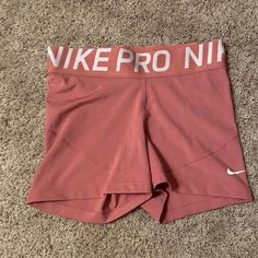 Nike pros in pink Nike Pro Shorts Pink, Nike Pros Collection, Short Nike Pro, Cute Nike Pros, Nike Pro Collection, Pink Nike Pros, Nike Spandex Shorts, Nike Clothes