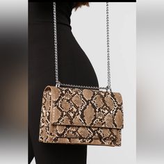 Nwt Crossbody Bag Boxy Style Crocodile Print Front Pocket Brown Chic Rectangular Snake Print Shoulder Bag, Chic Snake Print Rectangular Shoulder Bag, Chic Rectangular Shoulder Bag With Snake Print, Chic Rectangular Snake Print Bag, Afro Glam, Mcm Purse, Edgy Bags, Jelly Purse, Orange Handbag