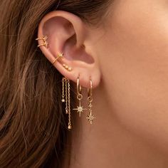 Ušný Piercing, Cool Ear Piercings, Pretty Ear Piercings, Cute Ear Piercings, Meteor Shower, Dope Jewelry, Earring Post, Girly Jewelry, Jewelry Inspo