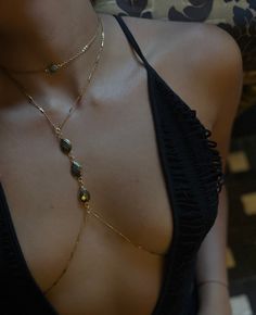 Pyrite gold body chain | Gold body jewelry This body chain is part of a two-piece set that includes a matching choker/necklace.  DETAILS -18k Gold Plated -22k Gold Plated Pyrite Bezel  MEASUREMENTS -Choker: 14" -V Chain: 17" -Body Chain: 34" -Chain Extender: 2" Add note in your order if custom size is needed 𝐉𝐞𝐰𝐞𝐥𝐫𝐲 𝐜𝐚𝐫𝐞 𝐜𝐨𝐦𝐦𝐚𝐧𝐝𝐦𝐞𝐧𝐭𝐬 ** To make sure the jewelry last as long as possible, we recommend avoiding showering or bathing with them. ** Polish with 100% cotton cloth Maternity Belly Jewelry, Body Jewelry Dress, Plus Size Body Jewelry, Body Chains Aesthetic, Body Chains Jewelry, Body Jewelry Aesthetic, Body Jewelry Outfit, Body Chain Outfit, Body Chain Jewelry Outfit