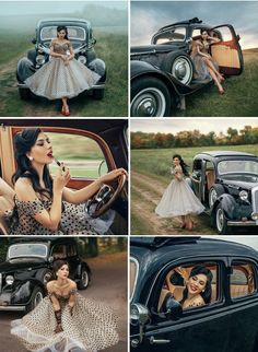 Pinup Car Photo Shoot, Pose With Vintage Car, 50s Pinup Photo Shoot, Classic Vintage Photoshoot, Photoshoot With Vintage Car, Classic Car Photoshoot Ideas, 40s Photoshoot Ideas, 1950s Photoshoot Ideas, 60 Photoshoot Ideas