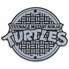 the teenage mutant ninja turtles logo is shown in black and white on a white background