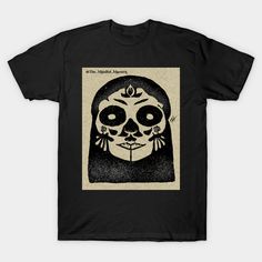 a black t - shirt with a skull on it