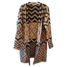 Dreamers Printed Waterfall Long Cardigan Native American Design Long Sides S/M. Multicolor Open Front Sweater For Fall, Multicolor Open Front Fall Sweater, Long Multicolor Cardigan For Layering, Multicolor Long Cardigan For Layering, Vintage Multicolor Cardigan For Fall, Bohemian Long Multicolor Cardigan, Bohemian Long Winter Cardigan, Native American Sweaters Cardigans, Multicolor Vintage Knit Cardigan