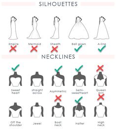 how to choose the perfect wedding dress for your body shape and neck length, according to measurements